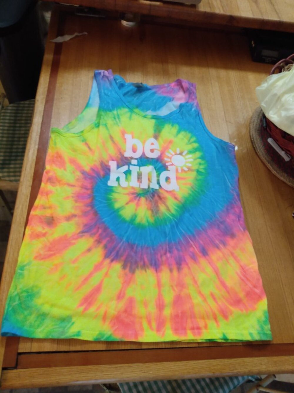 Be Kind Tie Dye Tank Top Large